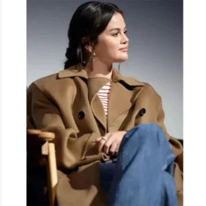 Selena Gomez Brown Trench Coat