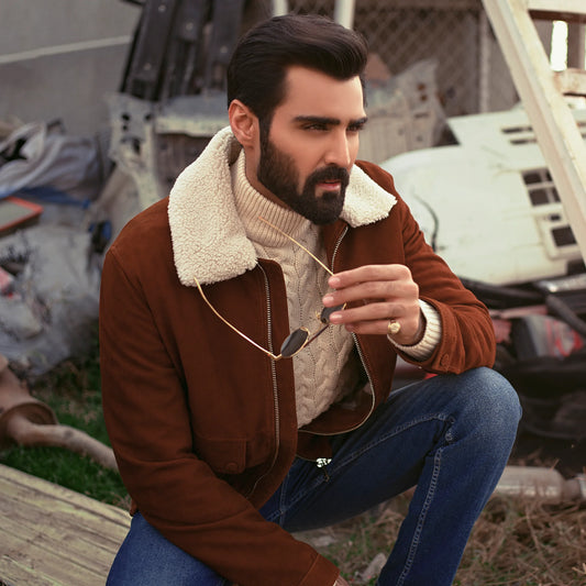 Aspen Suede Sherpa Collar Jacket