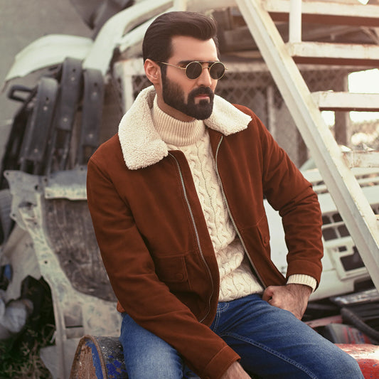 Aspen Suede Sherpa Collar Jacket
