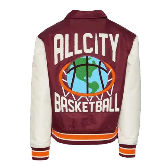 All City Basketball Maroon Varsity Jacket