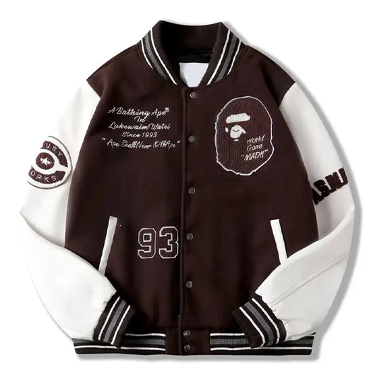 Bape A Bathing Ape Brown Varsity Jacket