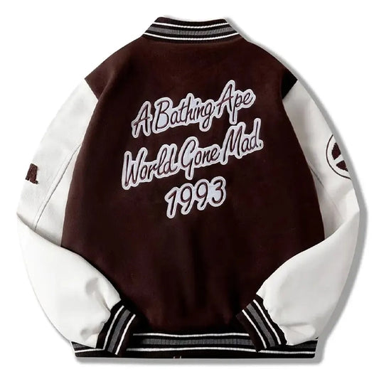 Bape A Bathing Ape Brown Varsity Jacket