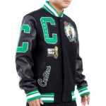 Boston Celtics Mash Up Black Varsity Jacket