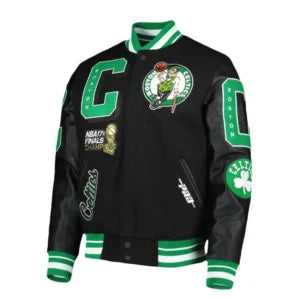 Boston Celtics Mash Up Black Varsity Jacket
