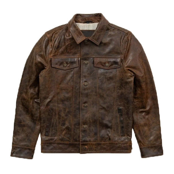 Driggs Full-Button Leather Jacket