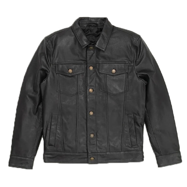 Driggs Full-Button Leather Jacket