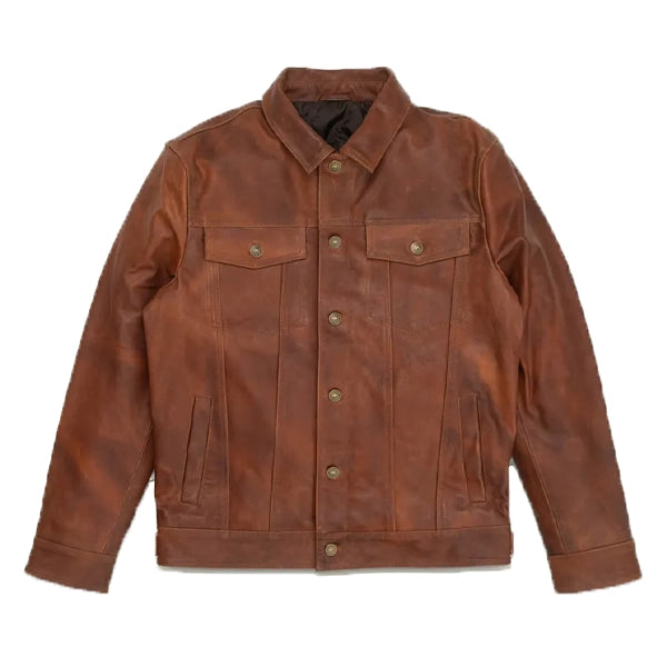 Driggs Full-Button Leather Jacket