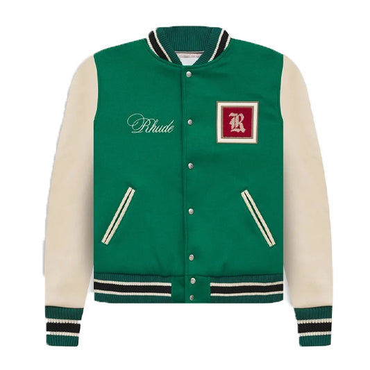 Rhude Green Varsity Jacket