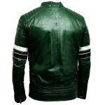 Emerald Vortex – Men’s Green Biker Leather Jacket