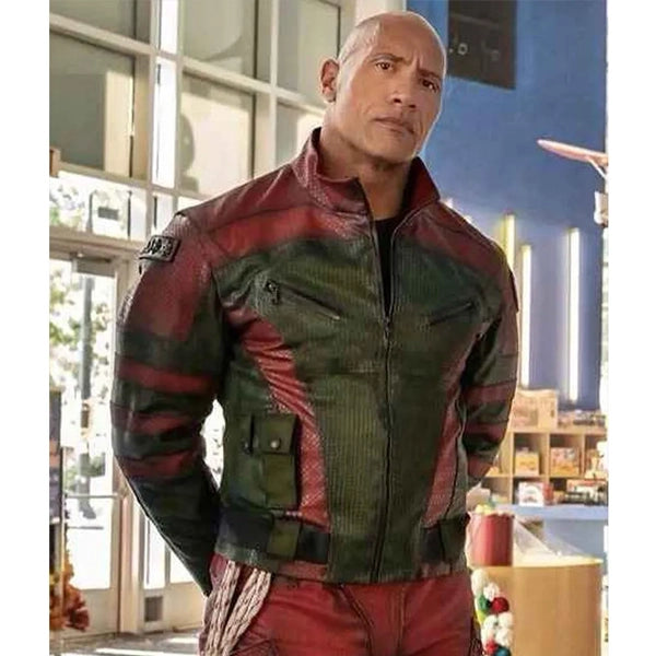 Dwayne Johnson Red Leather Jacket