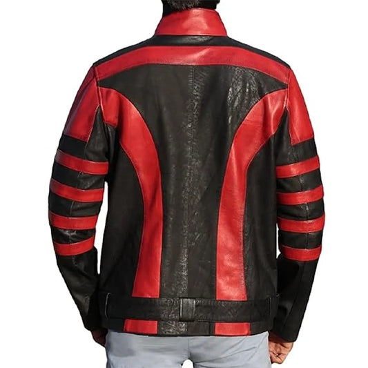 Dwayne Johnson Red Leather Jacket